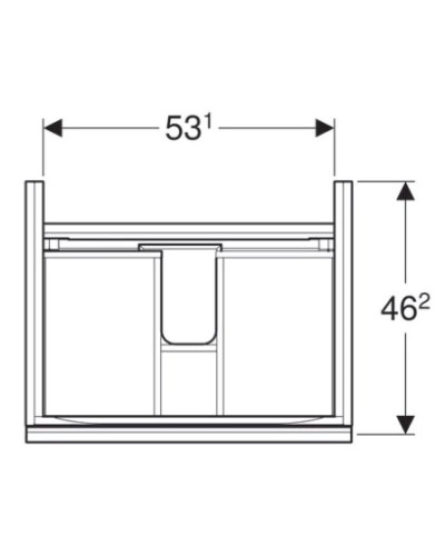 Тумба черный глянец/черный матовый 59,5 см Geberit Acanto 500.609.16.1