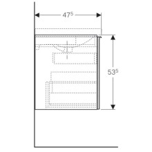 Тумба черный глянец/черный матовый 59,5 см Geberit Acanto 500.609.16.1