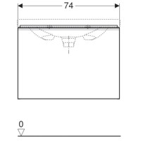 Тумба черный глянец/черный матовый 74 см Geberit Acanto 500.611.16.1