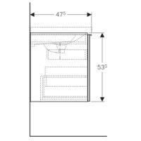 Тумба черный глянец/черный матовый 74 см Geberit Acanto 500.611.16.1