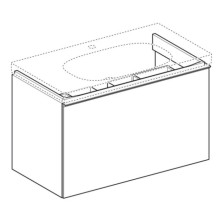 Тумба темно-серый глянец/темно-серый матовый 89 см Geberit Acanto 500.612.JK.2