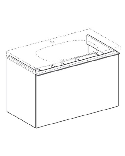 Тумба темно-серый глянец/темно-серый матовый 89 см Geberit Acanto 500.612.JK.2
