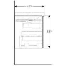 Тумба темно-серый глянец/темно-серый матовый 89 см Geberit Acanto 500.612.JK.2