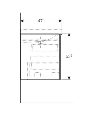 Тумба темно-серый глянец/темно-серый матовый 89 см Geberit Acanto 500.612.JK.2