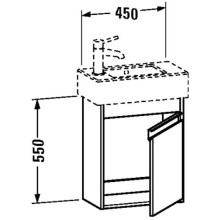 Тумба бетонно-серый матовый 45 см Duravit Ketho KT6629R0707