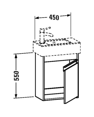 Тумба базальт матовый 45 см Duravit Ketho KT6629R4343