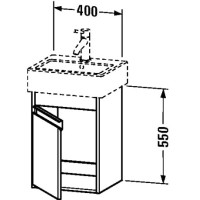 Тумба бетонно-серый матовый 40 см Duravit Ketho KT6630L0707