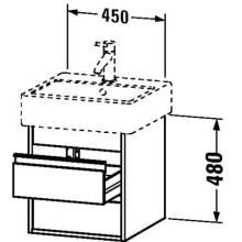 Тумба графит матовый 45 см Duravit Ketho KT663504949