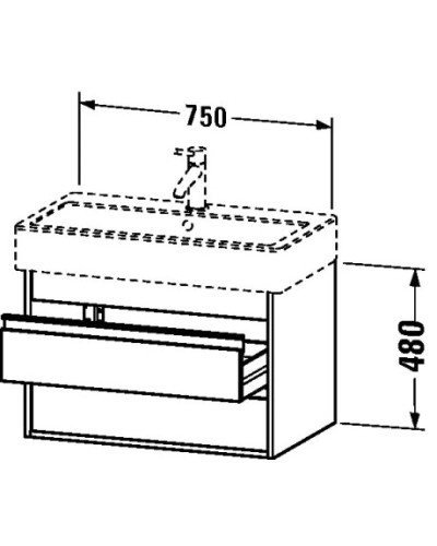 Тумба графит матовый 75 см Duravit Ketho KT663704949
