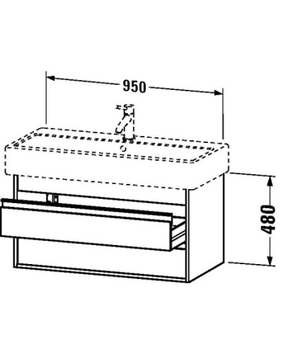 Тумба базальт матовый 95 см Duravit Ketho KT663804343