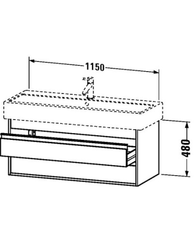 Тумба базальт матовый 115 см Duravit Ketho KT663904343