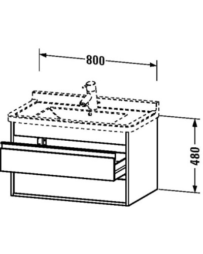 Тумба базальт матовый 80 см Duravit Ketho KT664404343