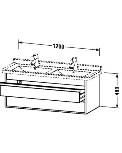 Тумба тауп матовый 120 см Duravit Ketho KT664609191