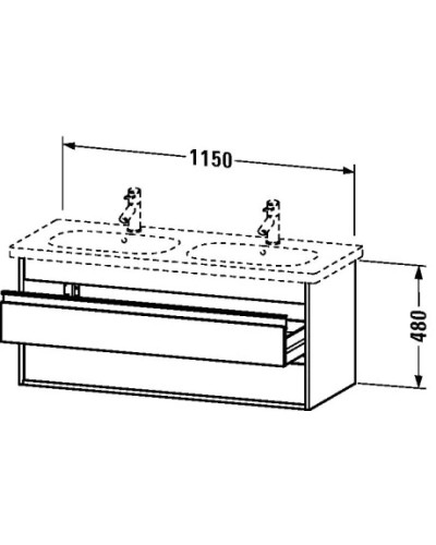 Тумба темный орех 115 см Duravit Ketho KT664902121