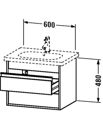 Тумба базальт матовый 60 см Duravit Ketho KT665004343