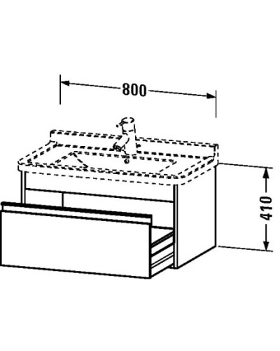 Тумба бетонно-серый матовый 80 см Duravit Ketho KT666400707