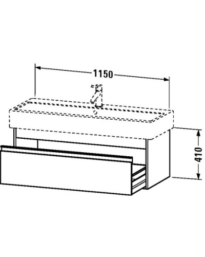 Тумба бетонно-серый матовый 115 см Duravit Ketho KT668900707