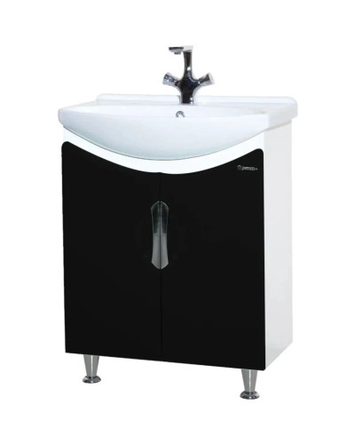 Тумба черный глянец/белый глянец 63 см Bellezza Лагуна 4632110240043