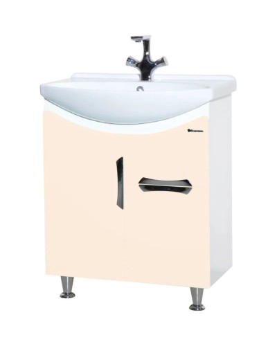 Тумба бежевый глянец/белый глянец 63 см Bellezza Лагуна 4632110090075