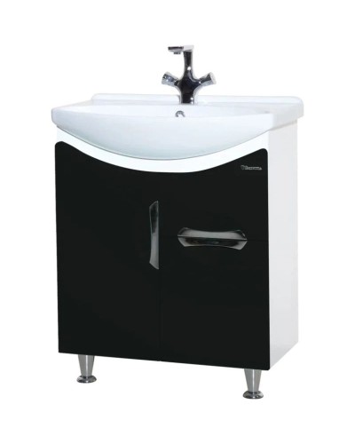 Тумба черный глянец/белый глянец 63 см Bellezza Лагуна 4632110090044