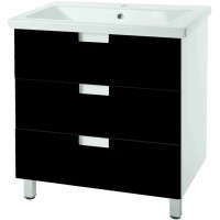 Тумба черный глянец/белый глянец 96,2 см Bellezza Пегас 4630417140042