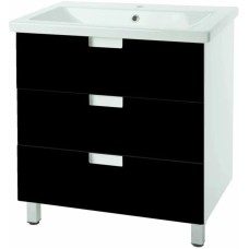 Тумба черный глянец/белый глянец 96,2 см Bellezza Пегас 4630417140042