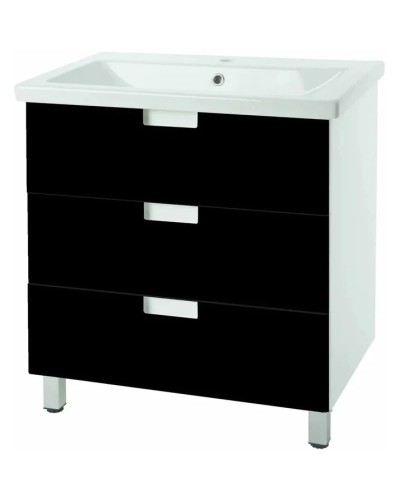 Тумба черный глянец/белый глянец 96,2 см Bellezza Пегас 4630417140042