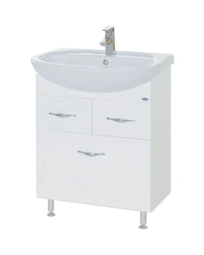 Тумба белый глянец 61 см с бельевой корзиной Bellezza Стелла 4636010120016