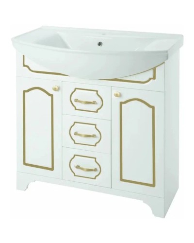 Тумба белый глянец золотая патина 72,1 см Bellezza Тиффани 4630512110384