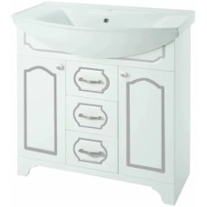 Тумба белый глянец серебряная патина 82,7 см Bellezza Тиффани 4630514110399