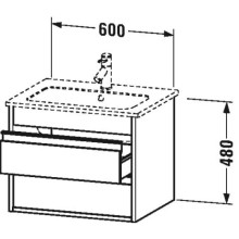Тумба графит матовый 60 см Duravit Ketho KT642804949