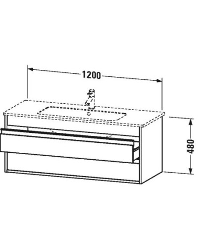 Тумба базальт матовый 120 см Duravit Ketho KT643104343