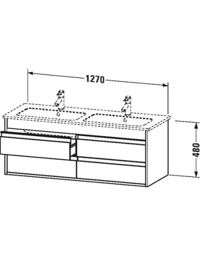 Тумба орех 127 см Duravit Ketho KT643307979