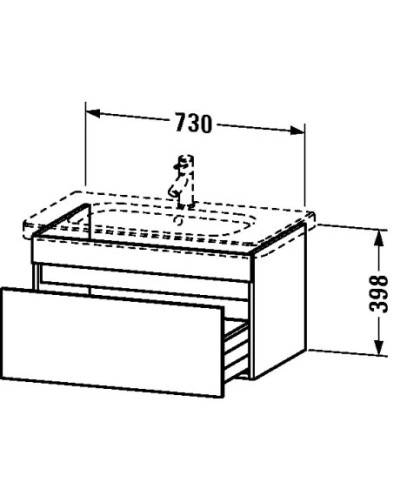 Тумба графит матовый 73 см Duravit DuraStyle DS638104949