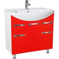 Тумба красный глянец/белый глянец 74 см Bellezza Альфа 4638812110035