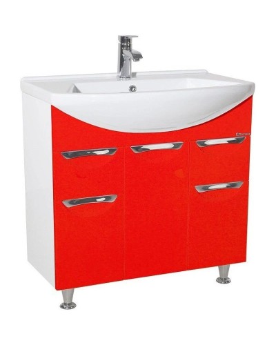 Тумба красный глянец/белый глянец 74 см Bellezza Альфа 4638812110035