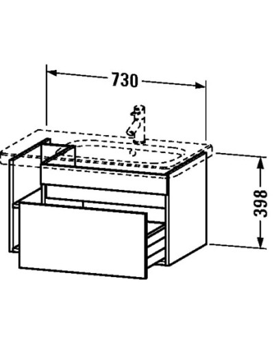 Тумба бетонно-серый матовый 73 см Duravit DuraStyle DS639300707