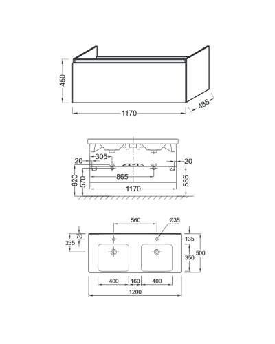 Тумба под раковину Jacob Delafon Odeon Up 120 EB887-N18 подвесная Белая