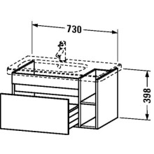 Тумба базальт матовый 73 см Duravit DuraStyle DS639404343