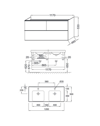 Тумба под раковину Jacob Delafon Odeon Up 120 EB892-N18 подвесная Белая