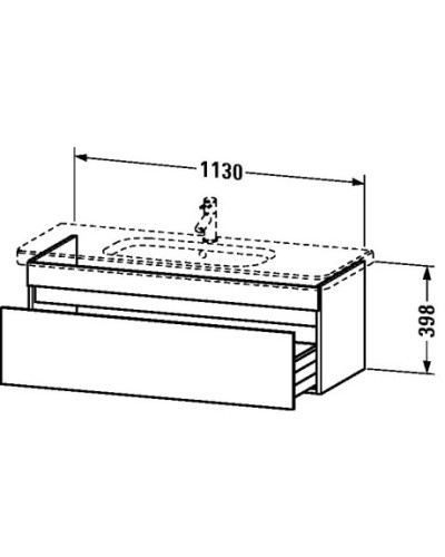 Тумба бетонно-серый матовый 113 см Duravit DuraStyle DS639500707