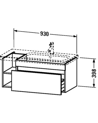 Тумба базальт матовый 93 см Duravit DuraStyle DS639604343