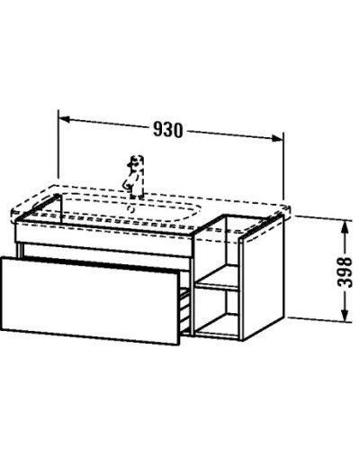Тумба бетонно-серый матовый 93 см Duravit DuraStyle DS639700707