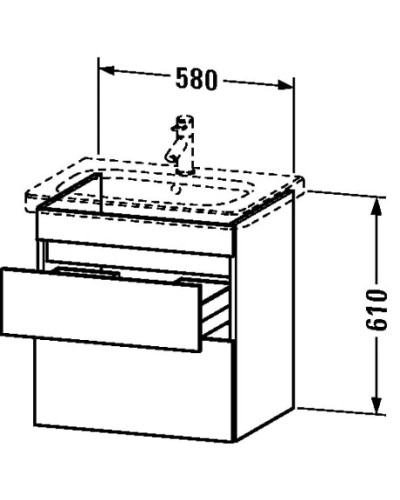 Тумба белый глянец 58 см Duravit DuraStyle DS648002222