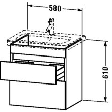 Тумба базальт матовый 58 см Duravit DuraStyle DS648004343