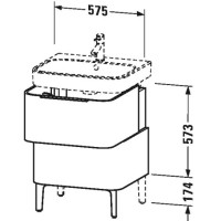 Тумба кашемировый дуб 57,5 см Duravit Happy D.2 H2637101111