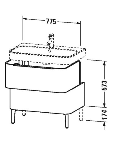 Тумба дуб темный брашированный 77,5 см Duravit Happy D.2 H2637307272