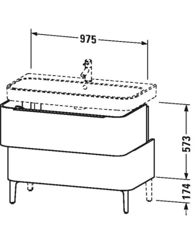 Тумба белый глянец 97,5 см Duravit Happy D.2 H2637402222