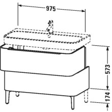 Тумба дуб темный брашированный 97,5 см Duravit Happy D.2 H2637407272