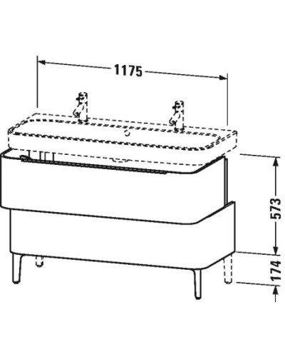 Тумба кашемировый дуб 117,5 см Duravit Happy D.2 H2637501111